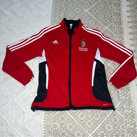 ADIDAS Wisconsin Badger Drumline Climacool Track Jacket Zip Up - Picture 1 of 8